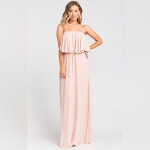 Show Me Your Mumu Hacienda Maxi Dress in Light Pink Sz Small